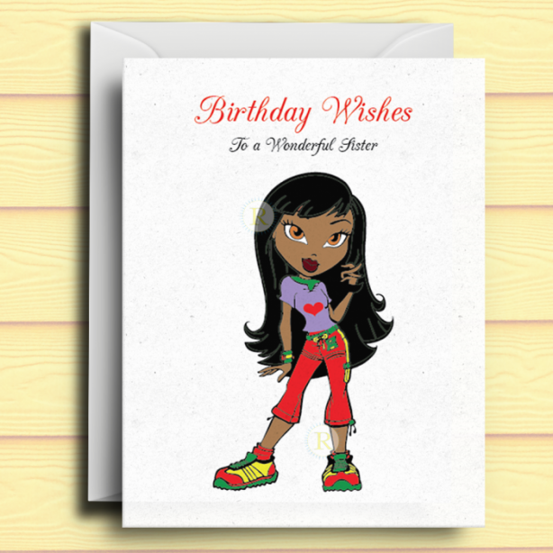 Black Girl Birthday Card B